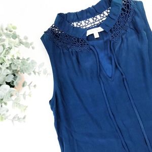 Beth Bowley Navy 100% Silk Sleeveless Blouse 2